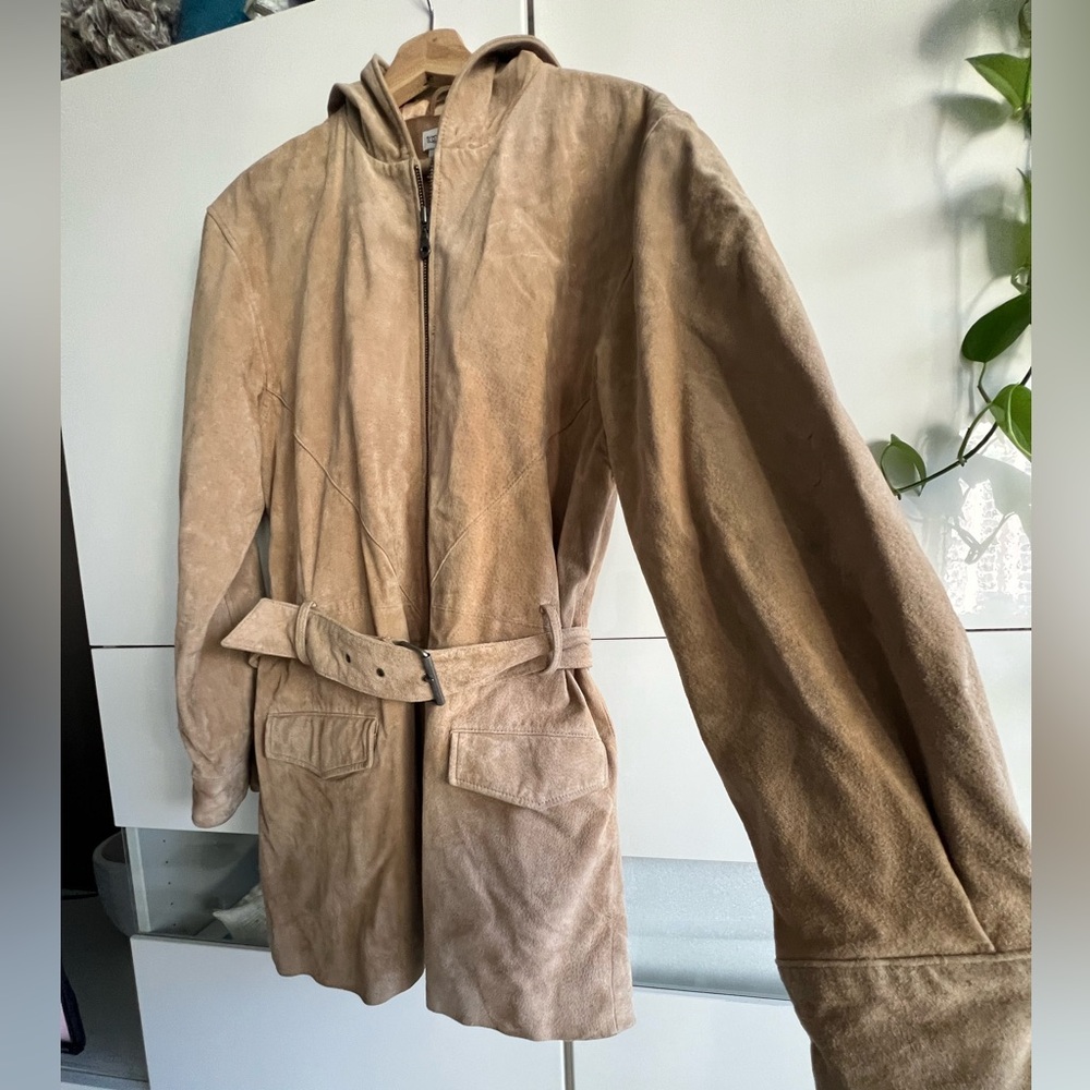 Vintage Together suede zip hoodie light weight jacket